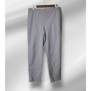 J Jill Women's Essential Slim Ankle Pullon Black & Gray Geometric Pants Size 10